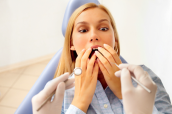 Woman scared of dental procedure